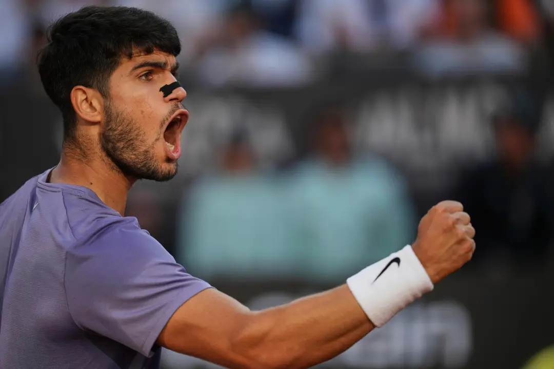 Grand Slam tennis player with nasal strip